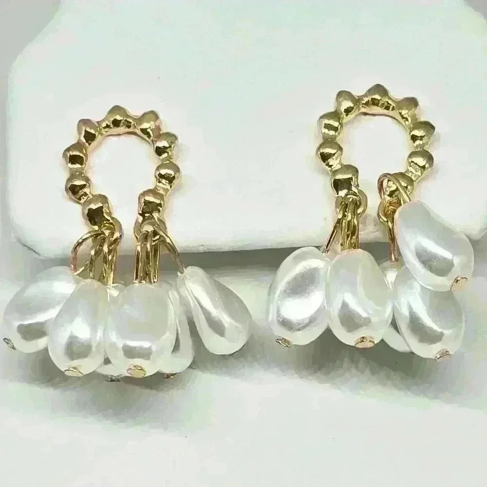NWOT Elegant Faux Pearl Dangle Earrings